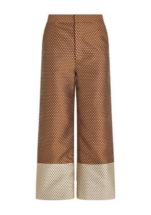 Rosie Assoulin polka-dot jacquard trousers - Brown
