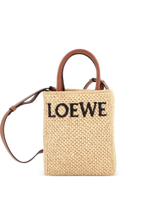 Loewe Pre-Owned A5 Tote Raffia and Leather crossbody bag - Neutrals