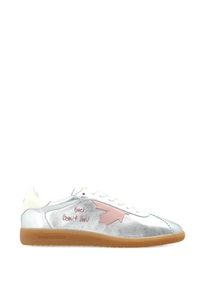 DSQUARED2 Rebel leaf-appliqué sneakers - Silver