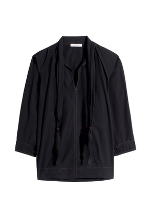 LEMAIRE scarf cotton blouse - Black
