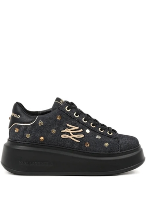 Karl Lagerfeld denim platform sneakers - Black