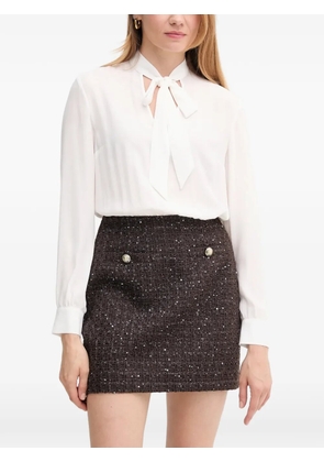 Gaudi pussy-bow mini dress - White