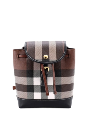 Burberry Pre-Owned Flap House Check Coated Canvas Micro backpack - Black