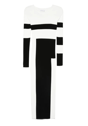 Patrizia Pepe colour-block midi dress - White
