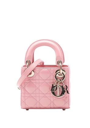Christian Dior Pre-Owned 2023 Micro Patent Cannage Lady Dior satchel - Pink