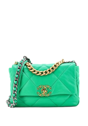 CHANEL Pre-Owned 19 Flap Bag Quilted Leather Medium crossbody bag - Green