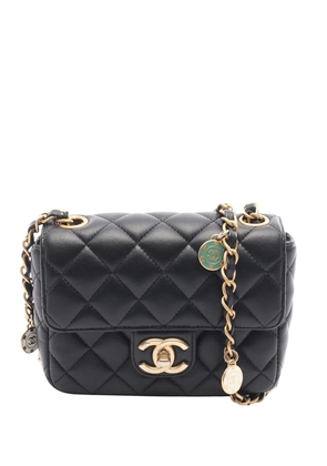 CHANEL Pre-Owned 2021-2026 Mini Quilted Lambskin Charms Square Flap crossbody bag - Black