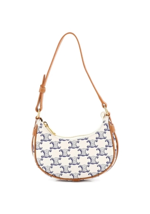 Celine Pre-Owned Ava Bag Triomphe Coated Canvas Mini shoulder bag - White