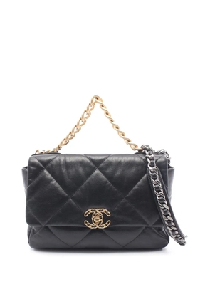 CHANEL Pre-Owned 2020 Large Lambskin 19 Flap satchel - Black