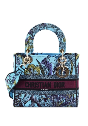 Christian Dior Pre-Owned Lady D-Lite Bag Embroidered Canvas Medium satchel - Blue