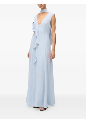 Karl Lagerfeld ruffled V-neck maxi dress - Blue