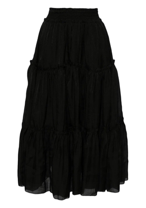 tout a coup high-waist tiered skirt - Black