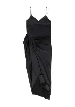 AREA Tuxedo V-neck midi dress - Black