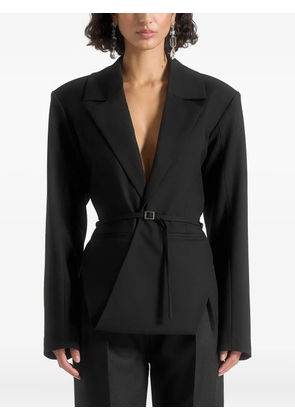 Manière De Voir Yuna plunge-tailored belt blazer - Black