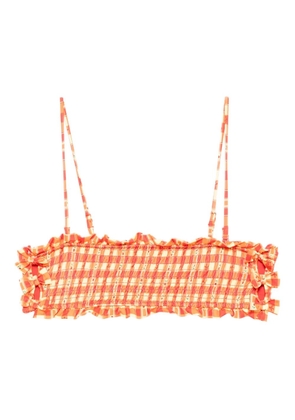 DAMSON MADDER shirred bow bikini top - Orange