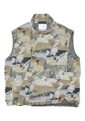 Yoshiokubo photograph-print gilet - Green