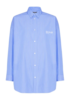 Balmain striped relaxed-fit shirt - Blue