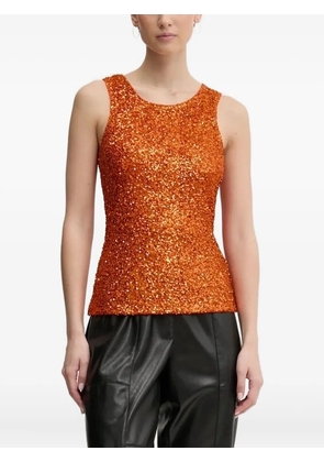NEVER FULLY DRESSED sequin crew-neck top - Orange
