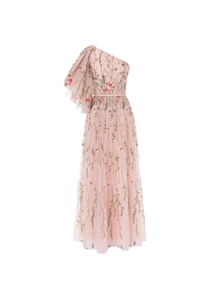 Rami Al Ali beaded one-shoulder gown maxi dress - Pink