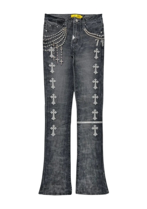GUAPI Heavens rosary crosses vault jeans - Grey