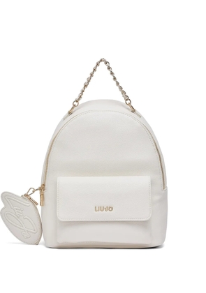 LIU JO detachable-coin-purse logo-plaque backpack - White