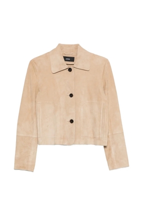 Arma button-fastening suede jacket - Neutrals