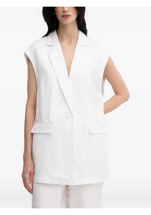Marc Aurel sleeveless single-breasted blazer - White