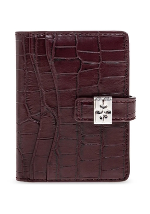 GANNI croc-effect buckle wallet - Red