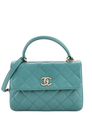 CHANEL Pre-Owned Trendy CC Top Handle Bag Quilted Lambskin Small shoulder bag - Blue