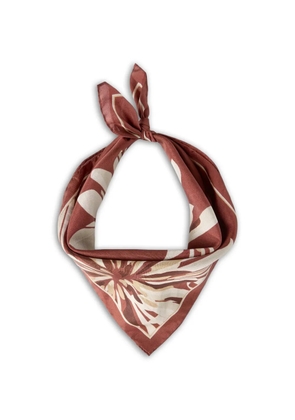 Brunello Cucinelli bloom print pongee scarf - Brown