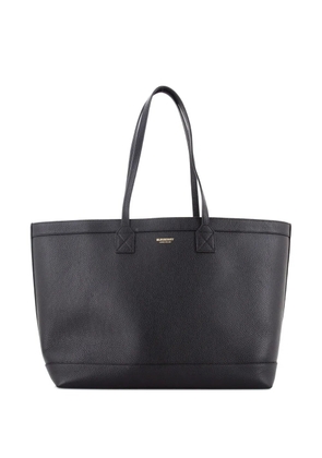 Burberry Pre-Owned Shopping Leather with Check Canvas Interior Medium tote bag - Black