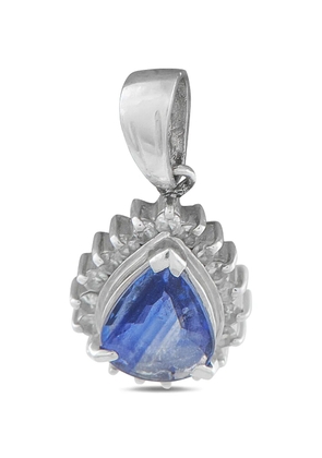 LB Exclusive platinum diamond and sapphire embellished pendant - Silver