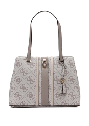 GUESS USA Erenia 4G monogram stripe tote bag - Neutrals