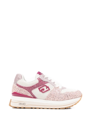 LIU JO Maxi Wonder logo glitter sneakers - Pink