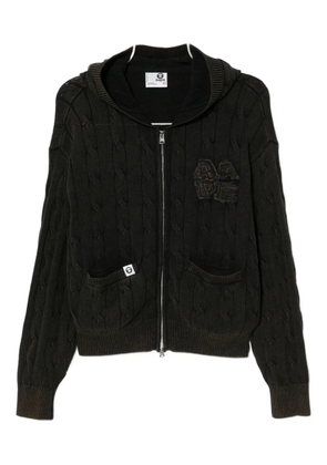 A BATHING APE® logo-embroidered hoodie - Brown