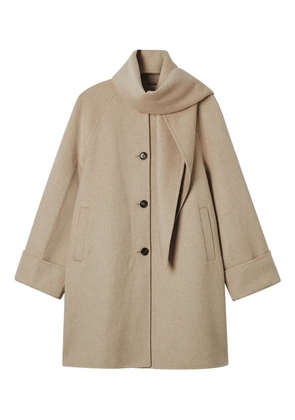 b+ab button scarf coat - Neutrals