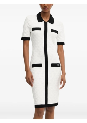 Karl Lagerfeld embroidered-logo midi dress - White