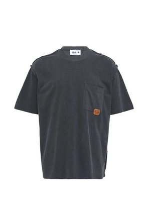 SOLID HOMME logo-patch T-shirt - Grey