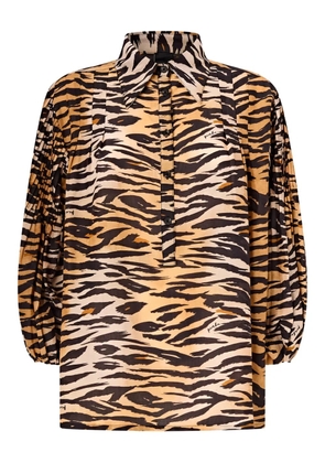 PINKO pleated tiger-print top - Neutrals