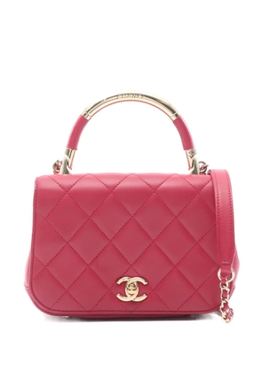 CHANEL Pre-Owned 2016-2017 diamond-quilting leather tote bag - Red