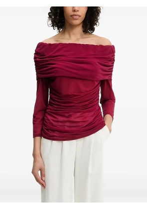 NEVER FULLY DRESSED draped off-shoulder top - Red