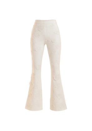 Cynthia Rowley 3D flowers cropped trousers - White