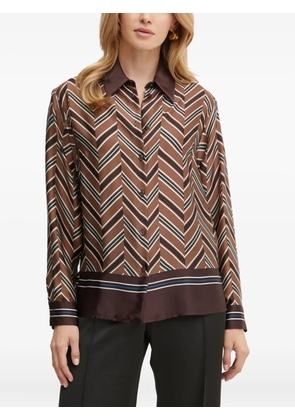 LUISA SPAGNOLI geometric-pattern collared shirt - Brown