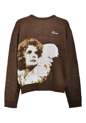BREATH logo-embroidered sweater - Brown