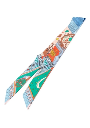 Hermès Pre-Owned 2000-2025 Objets de Curiosite Silk Twilly Scarf scarves - Blue