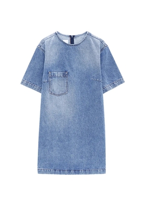 ANINE BING Tulah chest-pocket mini dress - Blue