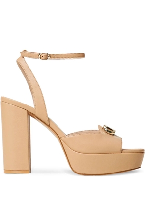 TWINSET 120mm leather sandals - Brown