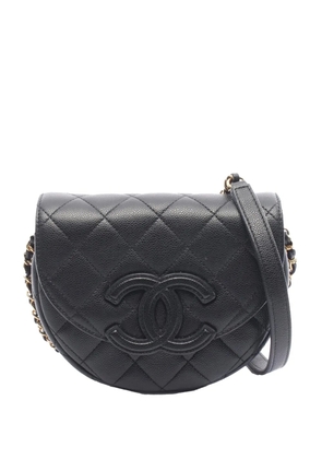 CHANEL Pre-Owned 2021-2026 Mini CC Quilted Caviar Messenger Chain Flap crossbody bag - Black