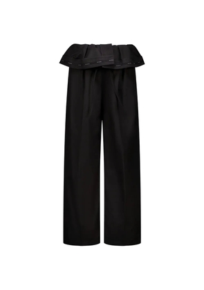 We11done folded button-fastening trousers - Black