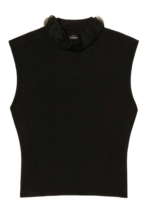 TWINSET ruffled-neck knit top - Black